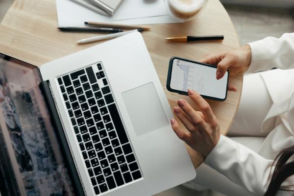 man working with his mobile phone