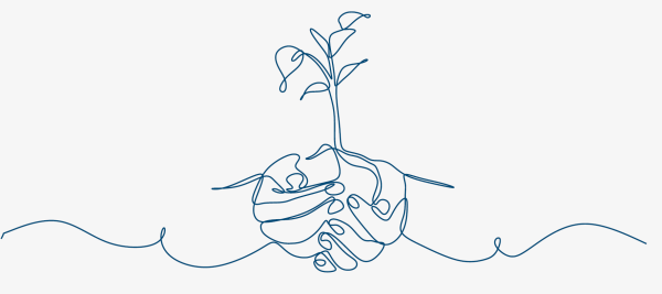 hands holding a tree