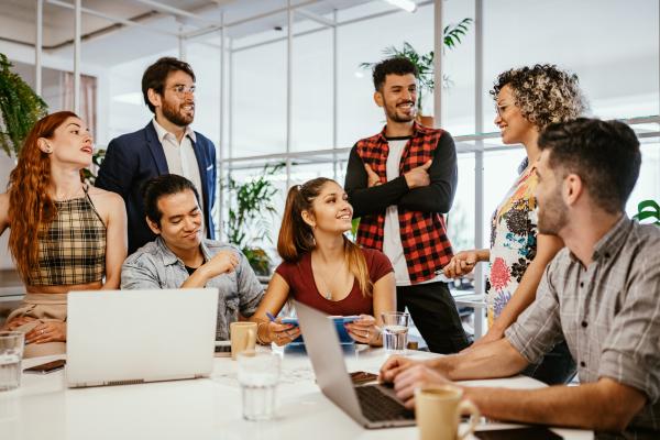 employees talking