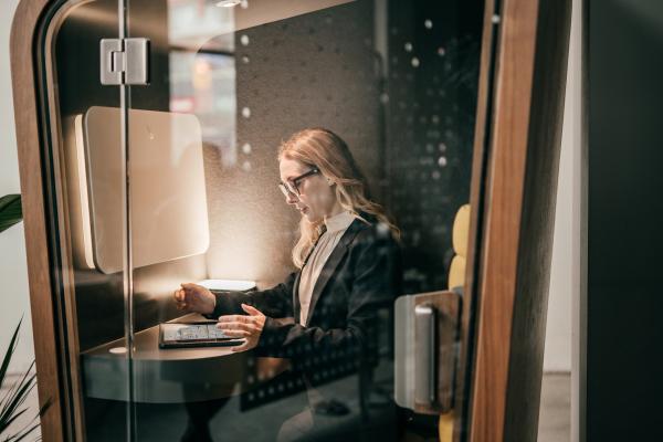 woman in a meeting room