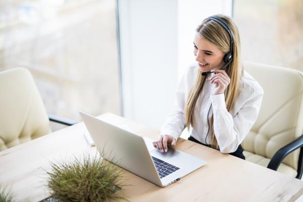 woman working with a laptop